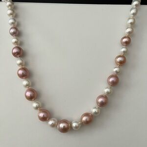 Nature Rose Colour Freshwater Pearls Necklace